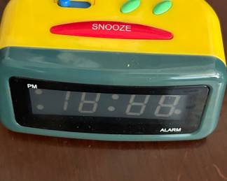 Retro Yellow and Teal Digital Alarm Clock