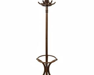 Vintage Thonet Bentwood Style Coat Rack with Rotating Top