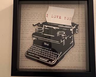 IKEA Olunda "I Love You" Typewriter Shadow Box Art