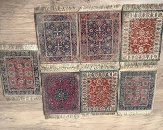 Set of 7 "Coaster Rug" Persian Style Drink Coasters