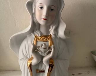 Religious Figurine - Virgin Mary holding a Teapot