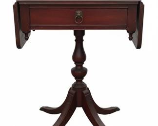 Duncan Phyfe Style Mahogany Drop Leaf Side Table