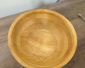 Bamboo Serving Bowl with Red Exterior