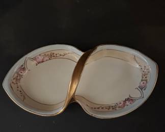 Meito China Hand Painted Divided Serving Dish