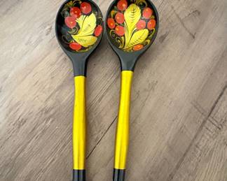 Khokhloma Painted Wooden Spoons (Set of 2)