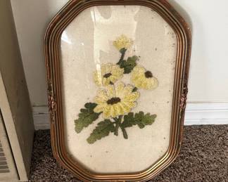 Vintage Floral Punch Needle Art