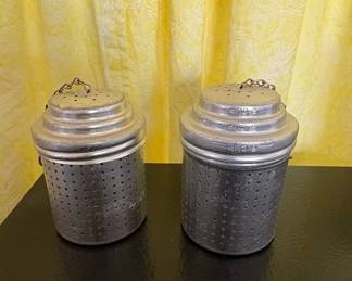 Vintage Aluminum Dredge Shakers Set