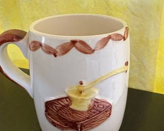 Winking Face "Coffee Time" Novelty Mug with Clock