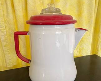 Vintage Enamel Coffee Percolator