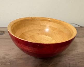 Bamboo Serving Bowl with Red Exterior