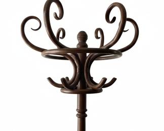 Vintage Thonet Bentwood Style Coat Rack with Rotating Top