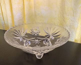 Anchor Hocking Early American Prescut (EAPC) "Star of David" Footed Bowl