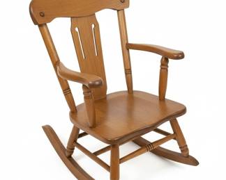 Vintage Tell City Maple Balloon Back Rocking Chair