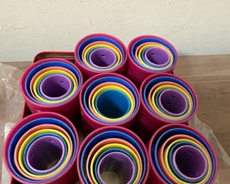 Vintage Rainbow Hair Rollers Set