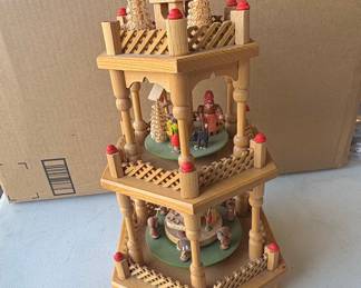 3-Tier Wooden Christmas Pyramid with Figures