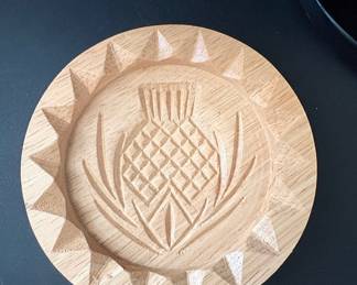 Carved Wooden Thistle Shortbread Mould