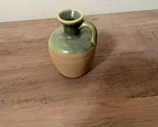 Stoneware Pitcher with Green Glaze