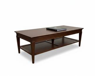 Mid-Century Modern Walnut Coffee Table with Lower Shelf
