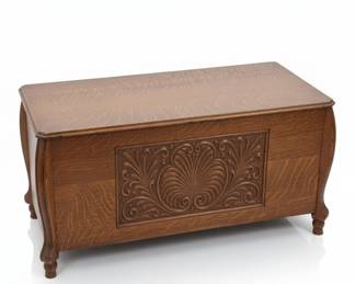 Antique Carved Oak Blanket Chest