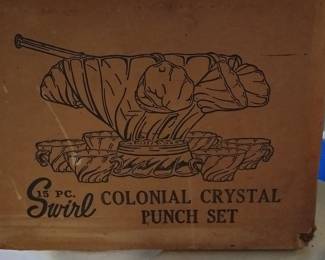 15 Pc. Swirl Colonial Crystal Punch Set