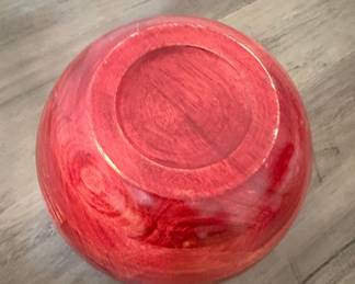 Bamboo Serving Bowl with Red Exterior