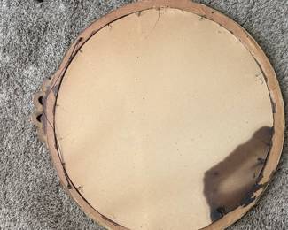 Vintage Oval Giltwood Mirror with Ribbon Crest