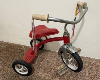 Vintage Roadmaster Red Metal Tricycle