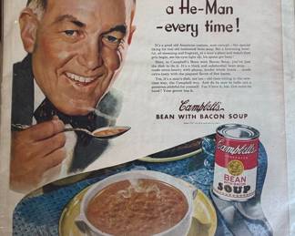 Campbell's Bean with Bacon Soup Vintage Advertisement