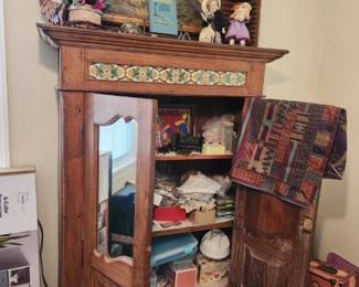 Pie Safe with Stained Glass Inlay