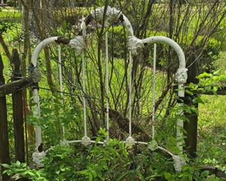 Iron Headboard used as Yard Decor- More to Come