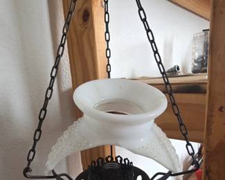 Hanging Cast Iron Lamp - Needs a new Shade