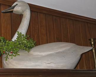 Vintage Large Wooden Swan Decoy