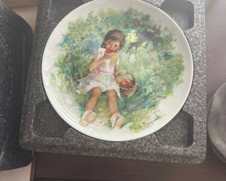 Six or seven different varieties of collectible plates