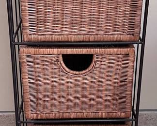 3-Drawer Wicker Storage