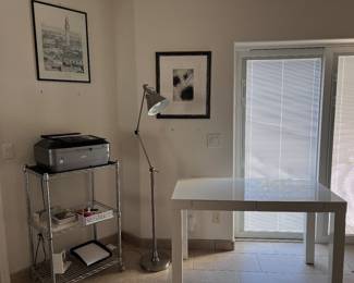 West Elm Parsons 2 Drawer White Writing Desk 