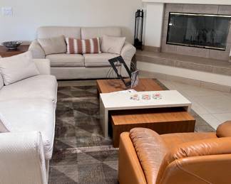 Sofabed, Matching Loveseat, Modular Coffee Table, Area Rug, End Table