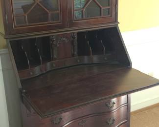 Mahog Gov. Winthrop Secretary Desk 82 1/2"H X 38"W X 20"D - $199.99 You must Load cabinet located in Bellevue