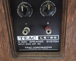 Vintage TEAC LS-80 Speakers Acoustic Suspension Cabinet 8 Ohms 60W - ($99.99)