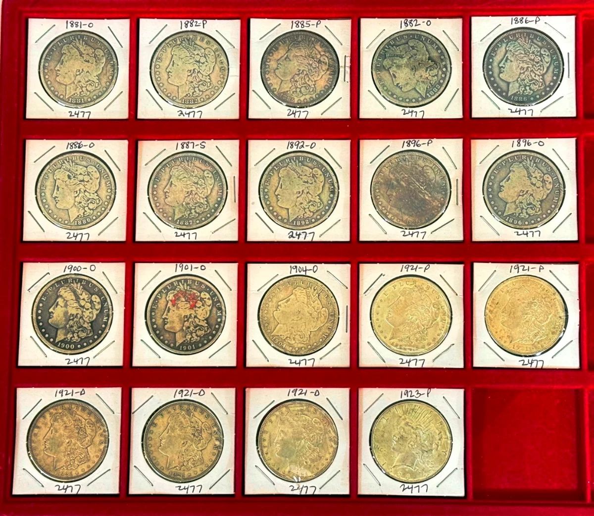 Morgan and Peace Silver Dollars