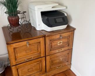2 Oak filing cabinets