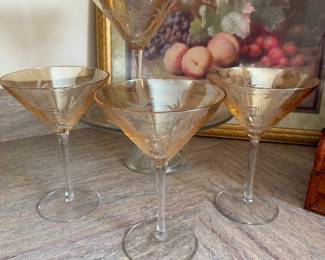 Lenox Amber British Colonel Martini glasses 