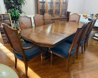 	#17	Table with 8 chairs 64-100 x42x29 with 2 leaves	 $150.00 				
