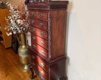 	#13	Antique Mahogany Chest on Chest  25x12x63	 $225.00 	