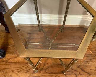 #11	Glass & Brass side table 18x16x16	 $60.00 	