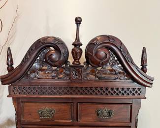 	#13	Antique Mahogany Chest on Chest  25x12x63	 $225.00 	