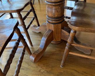 	#24	Oak Table with 4 chairs and glass top 35x29	 $125.00 				