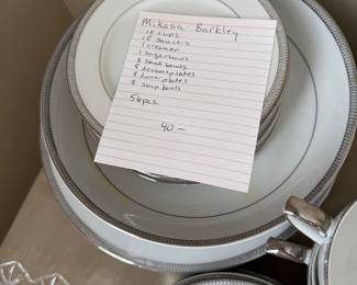 	#52	Mikasa "Barkley" set of 56 pieces	 $40.00 				