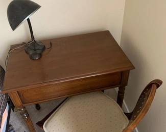 Small antique wood desk. Living room furniture.