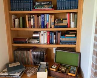 Books and travel mementos