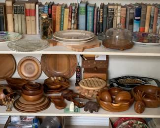 First edition books, novelty items, dining decor.